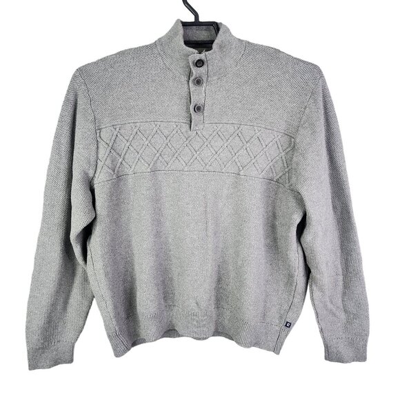 Mens Gray Chaps Pullover Sweater w/ Button Collar Long Sleeve Size XXL - Picture 1 of 9